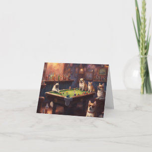 Dogs playing pool they scratch a lot birthday card