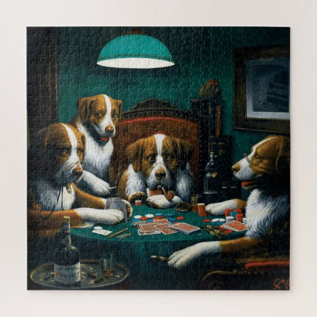 Dogs' Poker Game Jigsaw Puzzle (Vertical)