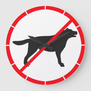 Dogs Prohibited! Large Clock