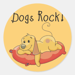 Dogs Rock Tshirts and Gifts Classic Round Sticker