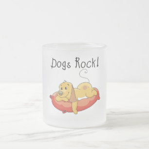 Dogs Rock Tshirts and Gifts Frosted Glass Coffee Mug