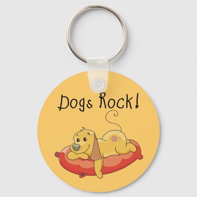 Dogs Rock Tshirts and Gifts Key Ring (Front)