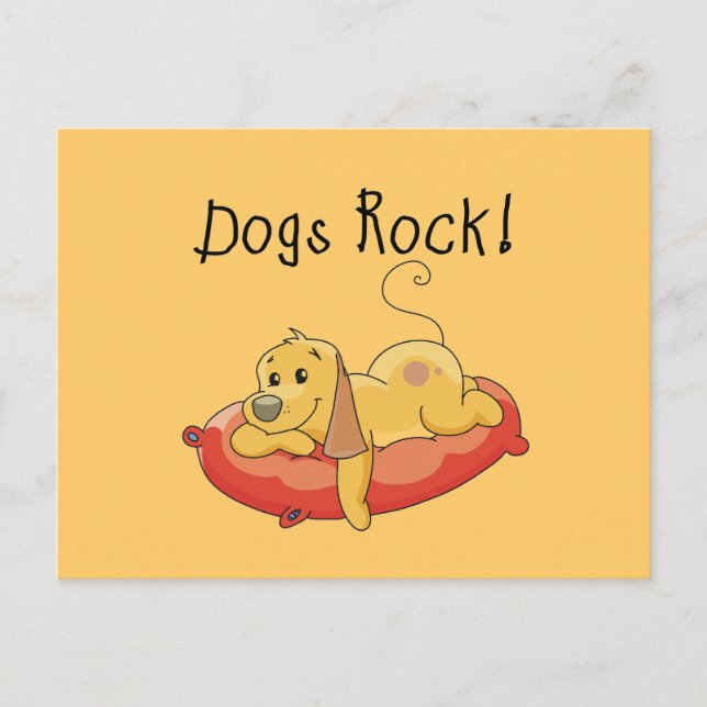 Dogs Rock Tshirts and Gifts Postcard (Front)