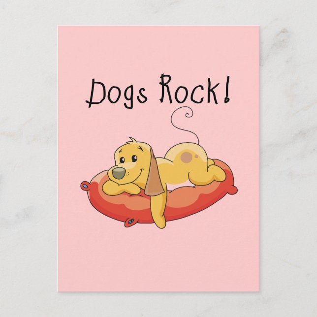 Dogs Rock Tshirts and Gifts Postcard (Front)
