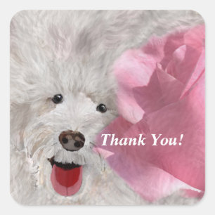 Dogs & Roses Square Sticker