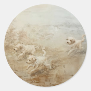 Dogs - Round Stickers for Stationery