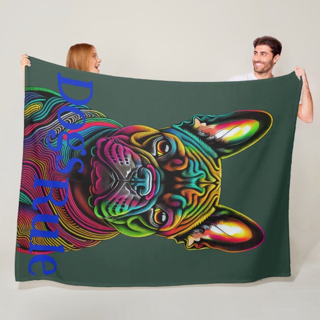 Dogs Rule Golden Retriever Fleece Blanket (In Situ)