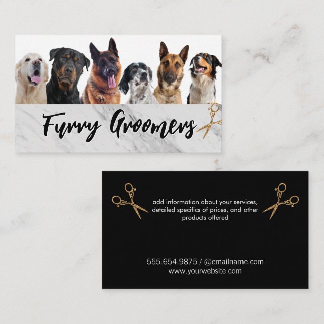 Dogs | Scissors | Groomers Business Card (Front/Back)
