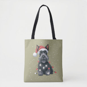 Dogs Scottie Scottish Terrier Christmas Dog Mom Tote Bag