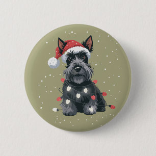 Dogs Scottie Scottish Terrier Christmas Dog Mum  6 Cm Round Badge