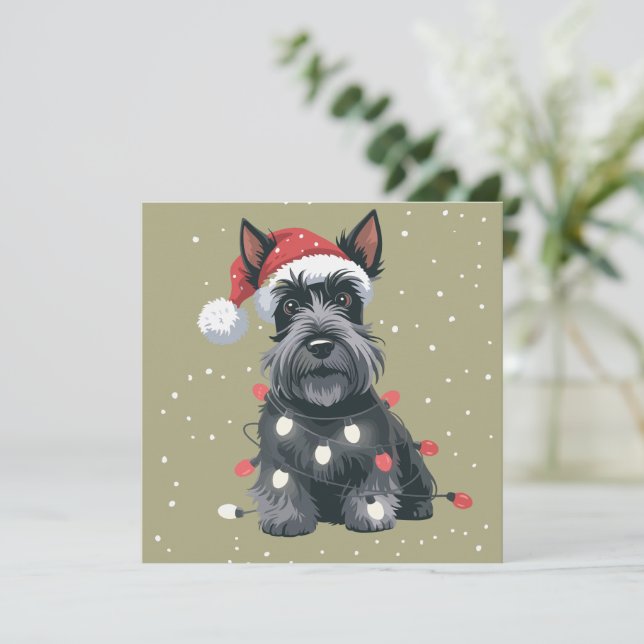 Dogs Scottie Scottish Terrier Christmas Dog Mum  Holiday Card (Standing Front)