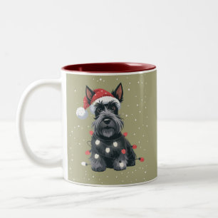 Dogs Scottie Scottish Terrier Christmas Dog Mum Two-Tone Coffee Mug