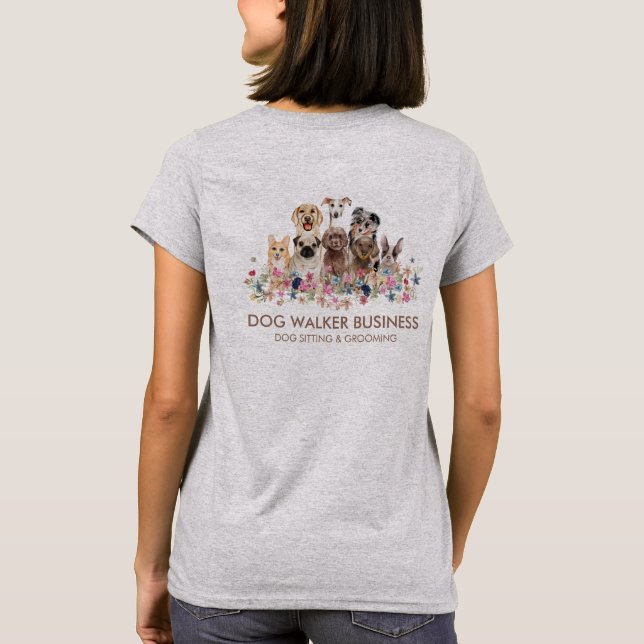 Dogs Services double side groomer walker sitter T-Shirt (Back)