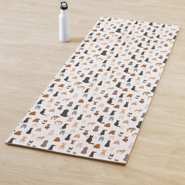 Dogs sit backwards. Dogs yoga pose Mat (In Situ)