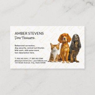 Dogs Sitting Dog Bone Pattern Business Card