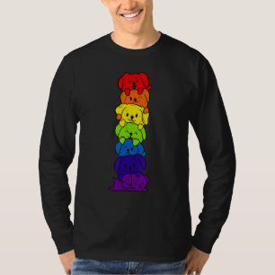 Dogs Stack Rainbow LGBT Gay Les Trans Pride Pet T-Shirt