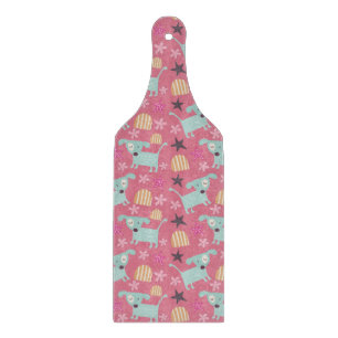 Dogs, Stars, and Flowers Cutting Board