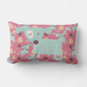 Dogs, Stars, and Flowers Lumbar Cushion