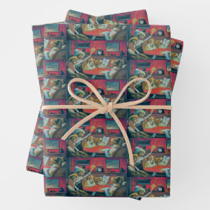 Dogs The Morning After Poker Night Funny Wrapping Paper Sheet