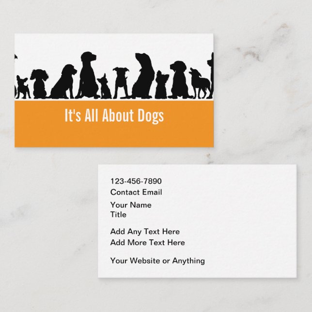 Dogs Theme Simple Double Side Business Card (Front/Back)