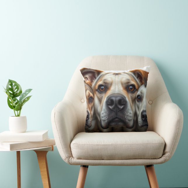 Dogs Throw Pillow 16" x 16" (Chair)