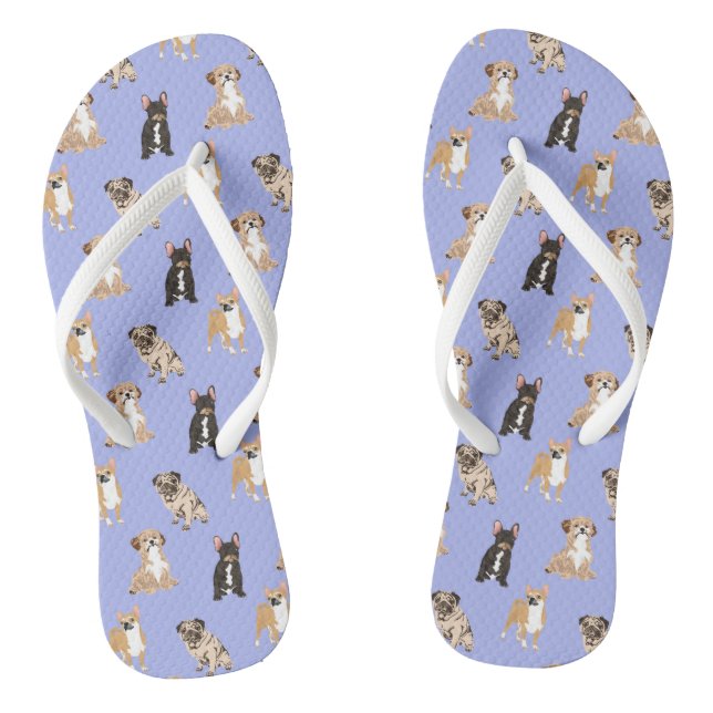 Dogs Vector Seamless Pattern Jandals (Footbed)