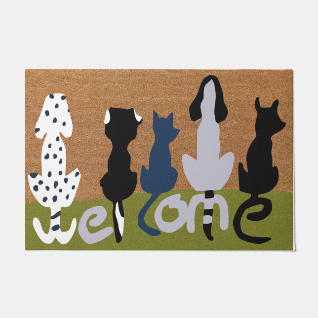 Dogs Welcome Doormat | Dog Lover Gift | Pet Mat (Front)