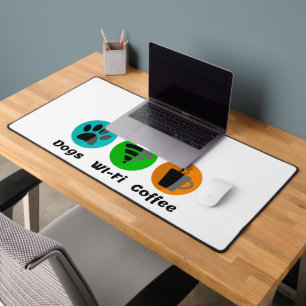 Dogs Wi-Fi And Coffee Desk Mat