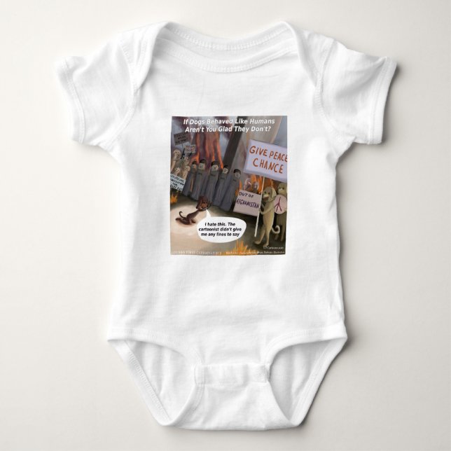 Dogs Will Be Humans Funny Baby Bodysuit (Front)