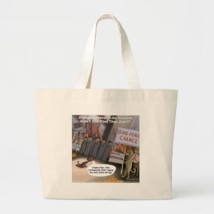 Dogs Will Be Humans Funny Large Tote Bag