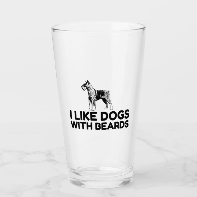 DOGS WITH BEARDS Schnauzer Glass (Front)