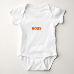 DOGS word in yellow Baby Bodysuit