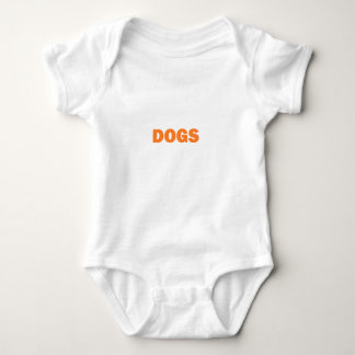DOGS word in yellow Baby Bodysuit
