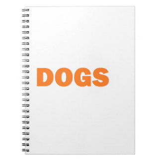 DOGS word in yellow Spiral Notebook
