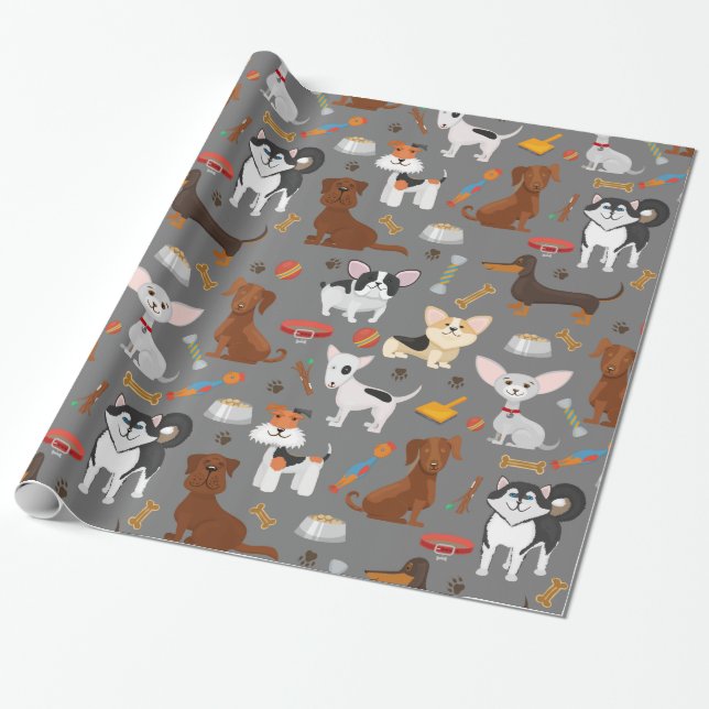 Dogs Wrapping Paper (Unrolled)