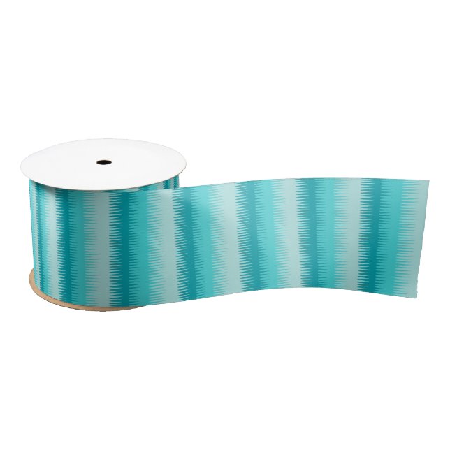 Dogtooth aqua teal blue stripes ribbon satin ribbon (Spool)