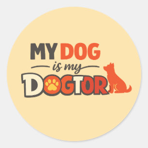 Dogtor Pun Design Cute Dog Lover Gift Idea Classic Round Sticker