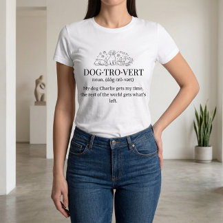 Dogtrovert Funny Text Personalized Dog Mom Tri-Blend Shirt