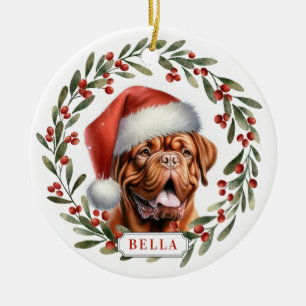 Dogue de Bordeaux Ceramic Circle Ornament