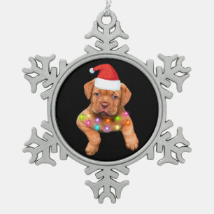 dogue de bordeaux christmas decor for dog lovers p snowflake pewter christmas ornament