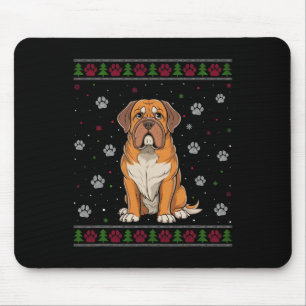 Dogue De Bordeaux Christmas Sweater Xmas Pet Dog L Mouse Pad