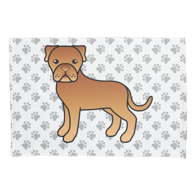 Dogue De Bordeaux Cute Cartoon Dog Pillowcase (Front)