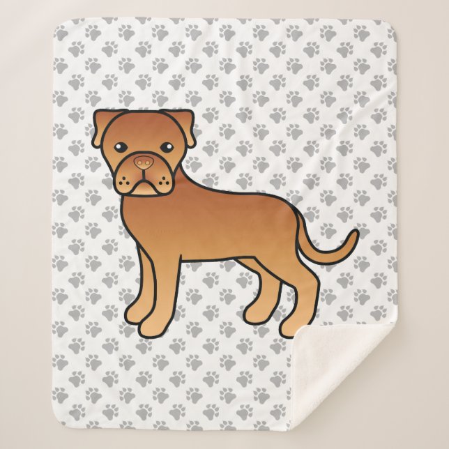 Dogue De Bordeaux Cute Cartoon Dog Sherpa Blanket (Front)