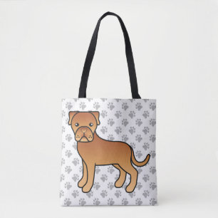 Dogue De Bordeaux Cute Cartoon Dog Tote Bag