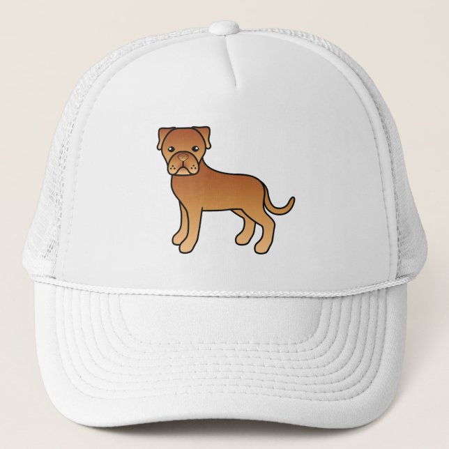 Dogue De Bordeaux Cute Cartoon Dog Trucker Hat (Front)