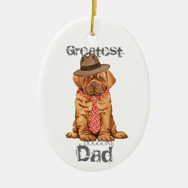 Dogue de Bordeaux Dad Ceramic Ornament (Front)