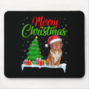 Dogue De Bordeaux Dog Christmas Tree Lights Xmas D Mouse Pad