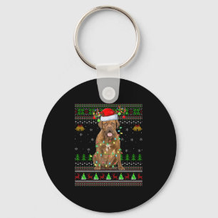 Dogue De Bordeaux Dog Ugly Christmas Sweaters Holi Key Ring