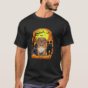 Dogue De Bordeaux Dog With Pumpkins Scary Hallowee T-Shirt