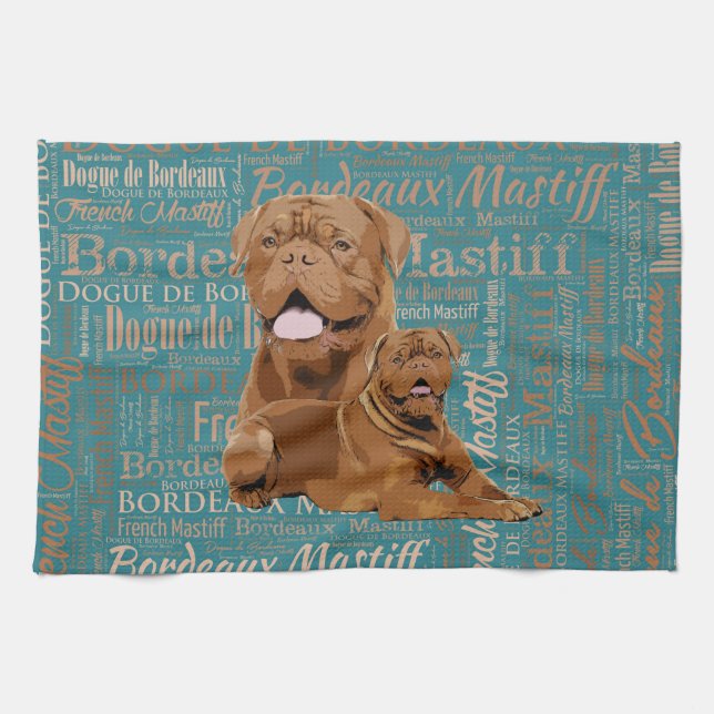 Dogue de Bordeaux - French Mastiff Tea Towel (Horizontal)